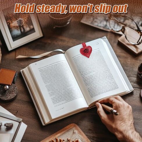AIERSA Magnetic Bookmarks for Women, Heart Magnetic Leather Bookmark with Initial, A-Z Strong Magnet Book Marks for Book Lovers Reading Women Girls, Book Lovers Gifts Accessories in Kuwait