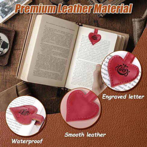 AIERSA Magnetic Bookmarks for Women, Heart Magnetic Leather Bookmark with Initial, A-Z Strong Magnet Book Marks for Book Lovers Reading Women Girls, Book Lovers Gifts Accessories in Kuwait