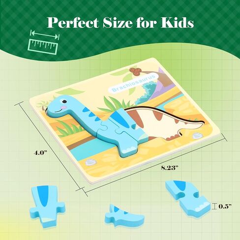 3 Pack Dinosaur Wooden Puzzles for Toddlers,Montessori Toys Dinosaur Puzzle for Kid 3 Year Old,Preschool Educational Learning Colorful Toys Gifts in Saudi Arabia