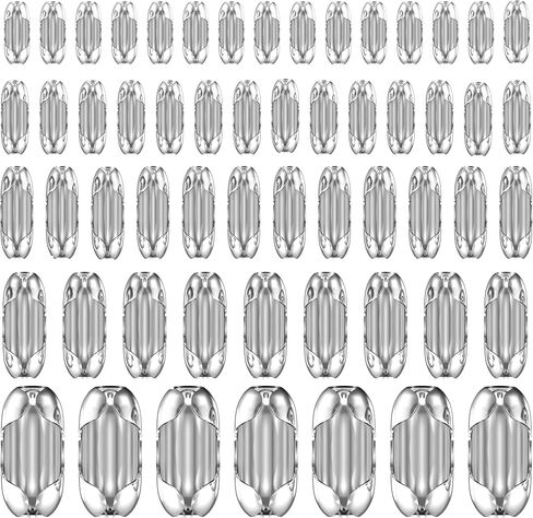 OIIKI 150pcs Ball Chain Connector Clasps Stainless Steel Silver Fits for 1.5/2.0/2.4/3.2/4.5mm Beaded Ball Chain Clips Replacement in Saudi Arabia
