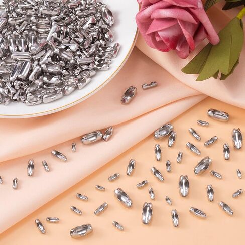 OIIKI 150pcs Ball Chain Connector Clasps Stainless Steel Silver Fits for 1.5/2.0/2.4/3.2/4.5mm Beaded Ball Chain Clips Replacement in Saudi Arabia