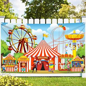 KatchOn, XtraLarge Carnival Backdrop - 72x44 Inch | Carnival Theme Party Decorations | Carnival Games Banner, Circus Theme Party Decorations | Carnival Banner, Carnival Decorations for Event Outdoor