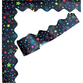 Bulletin Board Borders, Borders Classroom Bulletin, Black and White Bulletin Board Borders, Classroom Borders for Bulletin Board 65 feet Decoration Decor Trim (Colorful)