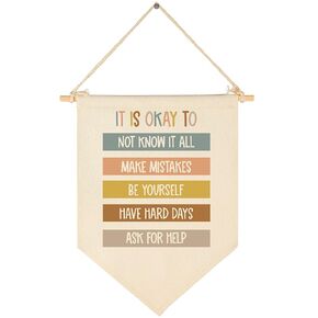 It is Okay-Classroom Decor-Classroom Poster-Playroom Decor-Child Art-Teacher Gift-Canvas Hanging Pennant Flag Banner Wall Sign Decor Gift-Birthday Christmas Gift