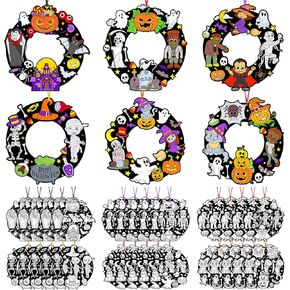 Epakh 30 Pcs Christmas Wreath Craft Kit DIY Coloring Snowman Gingerbread Man Snowflake Paper Crafts Color Your Own Christmas Wreath Ornaments for Home Classroom Activity Winter Decor Supplies