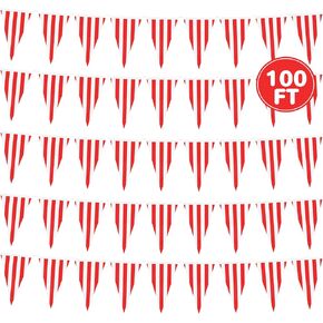 100FT 4th of July Decorations, 60Pcs 7.8 x 11.8 Inches Pennant American Flags for Outside, Pre-Assemble Patriotic 4th of July Banner for Fourth of July Accessories Independence Day Patriotic Decor