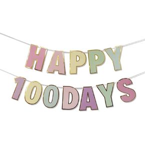 لافتة MFULHUBA Happy 100 Day، لافتة حروف ملونة على شكل معكرون لتزيين حفلات عيد الميلاد الـ 100 in Kuwait