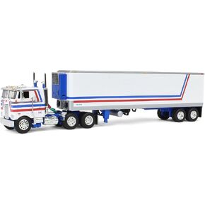 DCP First Gear 1/64 Peterbilt 352 CEO with 40ft Vintage Reefer Trailer, USA Bicentennial Patriot 69-1920
