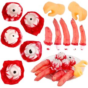 12 قطعة من أجزاء جسم الهالوين البلاستيكية المزيفة والأيدي المقطوعة والأصابع المكسورة والعيون وأجهزة الجسم للهالوين المسكون بالمنزل ومصاصي الدماء والزومبي وديكورات الحفلات in Kuwait