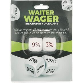 Fairly Odd Novelties FON-10276 Waiter Wager! The Server Rolls for Their Tip Hilarious Funny Novelty Dice Game Thatâ€™S The Perfect Gag, White Elephant Gift