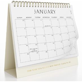 Aesthetic Desk Calendar 2025-2026 - Runs from January 2025 until June 2026 - Beautiful Small Flip Desktop Calendar for Easy Organizing