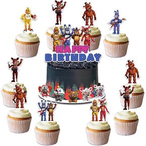 25pcs Five Nights, Five Nights Cupcake Topper Five Nights Birthday Party Supplies for the Five Nights birthday party Decoration