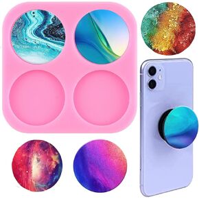 Round Circle Phone Grip Resin Mold Round Silicone Mold Epoxy Resin Molds for Keychain Pendant Jewellery Making Necklace Decoration Craft