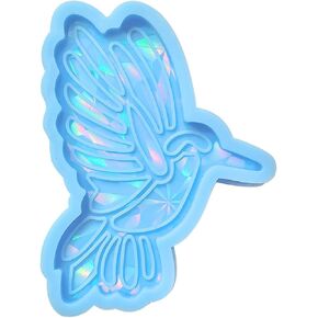 Jewelry Casting Mold,Holographic Silicone Keychain Mold Pendant Resin Mold,Hummingbird Resin Wall Hanging-Decor Mold, Blue