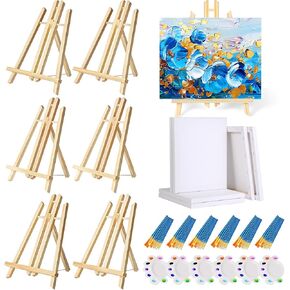 78 Pcs Painting Supplies with Easel+Canvas+Brushes +Paint Palettes,Sip and Paint Kit for Adults/Kids Couples Painting Kits Date Night,Painting Set for Class,Party,Couples,Home,Paint and Sip