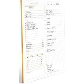 Blu Monaco Gold Daily To-Do List Notepad for Work – 50-Page Daily Planner Pad 8.5 x 11 with Gold Edge – Daily Schedule Organizer, Task Planner, and Work Notepad