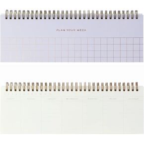 Weekly Calendar Planner with Softcover, Undated Desk Weekly Daily Calendar Planner, Scheduler Memo Pad, Appointment Notebook, Includes 78 Pages - Lilac Gray