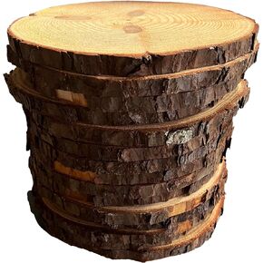 Rustic Wood Slices Set of (14) 7-8 inch Wood Slices! Wood Slices for centerpieces, Natural Wood Slices, Woodland Decor, Shower and Event Decor (14)