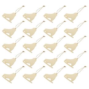 MILISTEN 20 Sets Wooden Christmas Ice Skates Cutouts, Unfinished Wood Boots Cutouts, Boots Shaped Ornaments for DIY Blank Slices to Paint and Graffiti Wedding Birthday Christmas Party Decorations