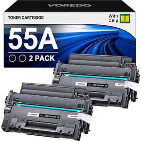 55A CE255A High Yield Compatible Toner Replacement for HP 55A Black Toner Cartridge 55X CE255X for HP Laserjet P3015 P3015dn P3015x Pro 500 MFP M521dn M521dw M521 M525 Series Printer (Black, 2-Pack)