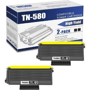 TN580 Compatible TN-580 Black High Yield Toner Cartridge Replacement for Brother TN-580 HL-5240 HL-5250DN MFC-8370 MFC-8460N DCP-8060Toner.(2 Pack)