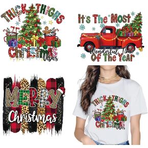 3Pcs Christmas Iron On Transfers Christmas Iron on Patches Winter Xmas Iron on Stickers Heat Transfer Red Green Design Unique Christmas Iron on Decals Iron on Appliques for DIY T-Shirts Bags Clothing