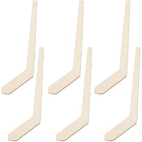 OLYCRAFT 10pcs Unfinished Wood Hockey Stick Blank Wood Slices Hockey Shape Wooden Pieces Unfinished Blank Slices for DIY Project Painting Drawing Home Party Decoration Crafts 5.7x1.7 inch
