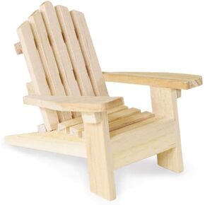 Beach Adirondack Chair Miniature Wood for Dollhouses, Displays, Crafting, DIY - 5 Inches