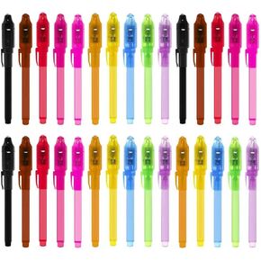Invisible Ink Pens with UV Light for Kids, 30Pcs Magic Spy Pen for Secret Message, Birthday Party, New Year Eve Party, Halloween, Valentine's Day, and Kids Christmas Goodies Bags Toy