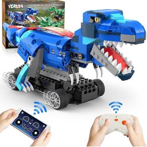 Yerloa Dinosaur Toys for Boys Age 8-12 5-7 6-7, Jurassic Building Kits for Kids 6 7 8 9 10 11 12 + Year Old, 343 Pcs Remote Control STEM Projects Building Blocks Sets Educational Birthday Easter Gifts