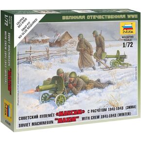 Zvezda Models Soviet Machine Gun with Crew 1941-1943 Model Kit