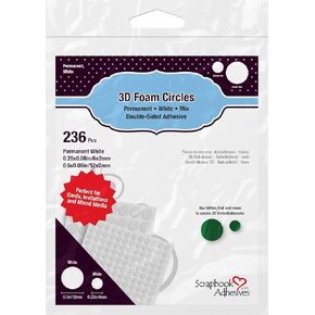 Scrapbook Adhesives by 3L 3D Foam Circles Mixed Variety, Pack of 236, White