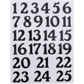 Iron-On Countdown Numbers - 25 Pieces