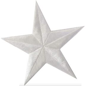 #E02197 Embroidery Iron On Star Applique Patch - 3" by 3" (Black)