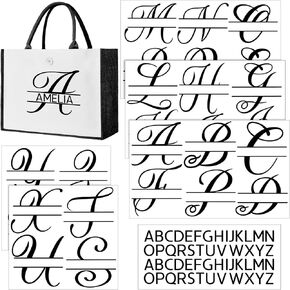Glenmal 10 Sheets Christmas DIY Crafts Iron on Heat Transfers Custom Name Letters Stickers Iron on Decal A-z Letter DIY Alphabets for Mom Teachers Friend Wedding Bridal Shower Bachelorette Party Women