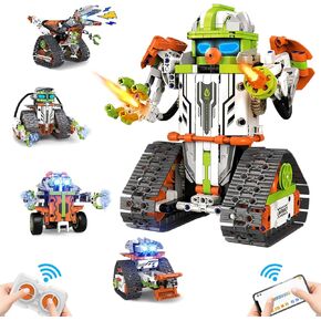 STEM Robot Toy Building Kit, 5 in 1 Robotics Coding Set with Remote & APP Controlled, Projects Blocks Kit for Boys Girls Kids 8-16, DIY Educational Gift for Birthday, Christmas (539 Pieces)