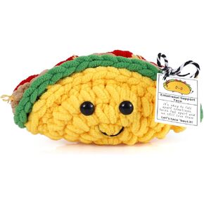 TOYMIS Positive Taco Crochet, Positive Taco Crocheted Taco Positive Knitted Toy Knitted Taco Positive Support Taco for Motivational Gift Party Decoration