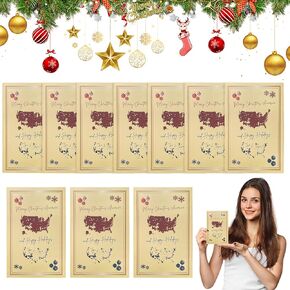 10pcs Merry Christmas America Card 2024,Funny Christmas Card,Presidential Election Map Cards Festive America Christmas Card Fun and Memorable Greeting Card for the Season