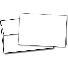 80lb White Half Fold Greeting Cards & Envelopes - Paper Measures (11" X 8 1/2") and Half Folds to (5 1/2" X 8 1/2") - 40 Cards with Envelopes - Desktop Publishing Supplies, Inc.™ Brand