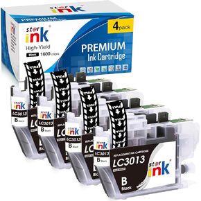 LC3011 LC3013 Black Ink Cartridges(4-Pack) Replacement for Brother lc3013bk LC3011bk Ink Cartridges Black Compatible with MFC-J497DW MFC-J895DW MFC-J491DW MFC-J690DW Printer