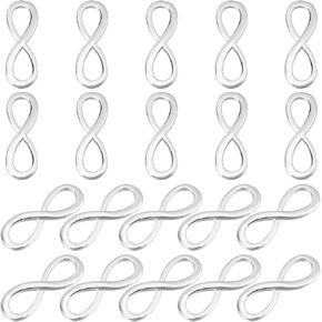 PH PandaHall 20pcs Infinity Symbol Connectors Alloy One Direction Link Connectors Tibetan Style Link Charms Pendants for Men Women DIY Necklace Pendant Bracelet Earring Jewelry Making