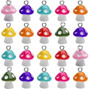 Aylifu Mushroom Pendant Charms Resin Charms Jewelry Making Charms DIY Craft Supplies for Necklace Bracelet Earrings