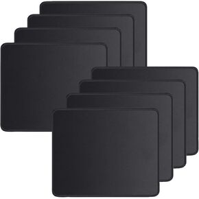 Black Mouse Pad 8.7 * 11 in. 2PC Basic Mouse Pads Bundle for Compuer and Laptop, Big Mouse Mat with Non-Slip Rubber Base & Stitched Edges, Premium-Textured & Waterproof Computer Mousepad