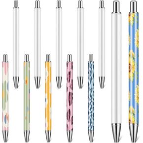 Yexiya 20 Pcs Sublimation Pens Blank No Clip with Shrink Wrap Silver Clip Free Design Sublimation Ballpoint Pen Personalized Pens for DIY Birthday Christmas Office School Stationery Supplies