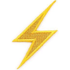 Winks For Days High Voltage Sign Metallic Bolt Emoji Embroidered Iron-On Patch