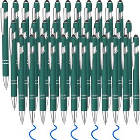 36 Pcs Blue Ink Ballpoint Pen with Stylus 2 in 1 Ballpoint Pen for Touch Screens School Office Coworkers (Blue)