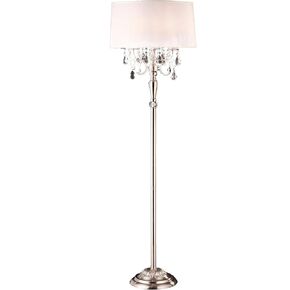 OK Lighting OK-5109F OK-5109f Crystal Silver Floor Lamp, 17" x 17" x 62"