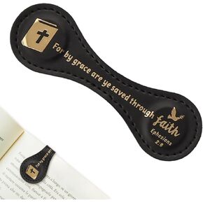 ABTOLS Christian Magnetic Bookmarks, Easter Vintage Leather Magnetic Bible Bookmarks Inspirational PU Leather Magnetic Scripture Bookmark Peace Dove Religious Cross Book Markers for Book Lovers Reader