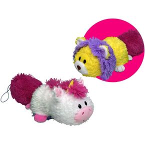 Magic Tails White Unicorn to Yellow Lion - 2-in-1 Animal Plush w/Bonus 3" Baby Org, Stores Items Inside, Flips to Reveal 2nd Character, Kids