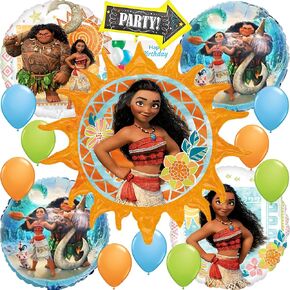 Moana Foil Balloon Bouquet Decoration, Multicolored, Party Accessory, for Birthday